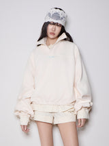 Quarter-Zip Balloon Pullover Sweatshirt