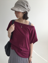 フォグオフショルダーTシャツ (4color)