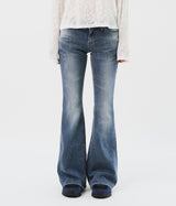 (W) Greyish Low Bootscut Denim