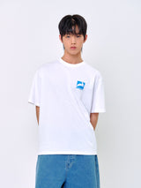 ラビットTシャツ_ホワイト/ブルー