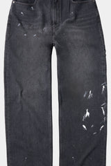 Aged Splatter Carpenter Denim Pants(Washed Black)