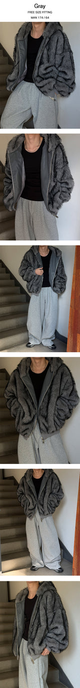 [Unisex] ファー2wayフードジャンパー(4color)