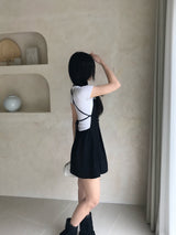 Lise Back Strap Tulip Sleeveless Mini Dress