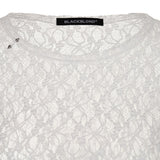 8287 Pierced Sheer Lace Long Sleeve Top (White)