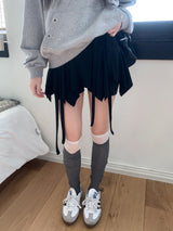 Nasty Unbalanced Shirring Skirt Leggings