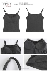 Royal Charcoal Frill Training Three-Piece Setup (Cardigan+Sleeveless+Pants)