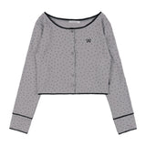 Lace Star Basic Cardigan (Gray) F25QB092