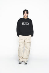 25SS ファブリックアップリケスウェットシャツ ブラック