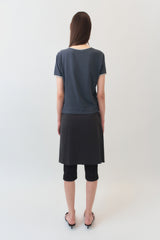 Shirring Ringer Top / Charcoal