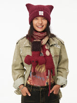 Christmas cute 3D cartoon dachshund scarf