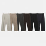 LMN Def Pintuck Wide One Tuck Bendable Slacks (6 colors) - CHARCOAL model pitting