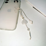 silver drop white flower bookmark