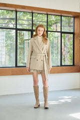 CLASSY HERRINGBONE WOOL JACKET / IVORY