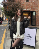 カティリアルラクーンファーレザージャケット