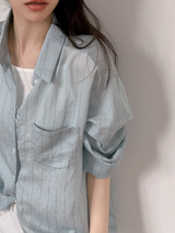 BZ Stripe Pocket Loose Fit Shirt (3color)