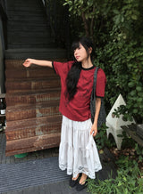 [unisex] モアブ ホース プリンティング リンガー ショート スリーブ ティー