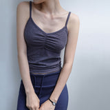 [Heribin] Flower Jacquard Shirred Sleeveless Top - 4 Colors