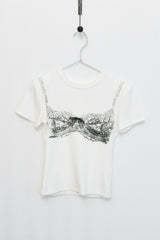 リボンプリンティングTシャツ (ホワイト)
