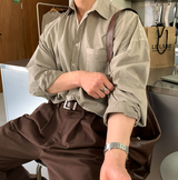 Glass Pigment Basic Cotton Shirt