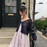 ドープシースルーVネッククロップドストリングボレロカーディガン