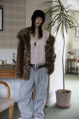 Dart pintuck wide pants