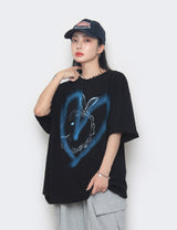 レビットハートスプレー半袖Tシャツ