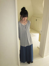 26SS★ [BAONHAUS] Ketone Banding Long Skirt