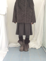highneck puffy fur jacket