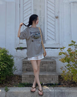 Mici プリント半袖Tシャツ