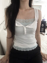 Tencel Button Tank