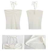 pouch halter strap shirring tube top