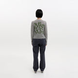 1/2 チケッティングストライプボーダーTシャツ（グレー）