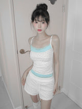 [Limited quantity] Coquette Lace Shirred Fold-Over Shorts