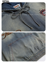 Noir Vintage Denim Hooded T-Shirt