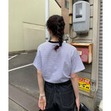 スローアンストライプTシャツ