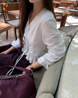 [ORIGINAL] Aro Dot Frill Blouse