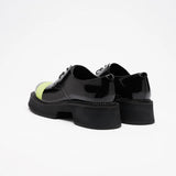 VATIC DERBY LEATHER SHOES BLACK / FLUORESCEN Leather shoes with 45mm thick soles