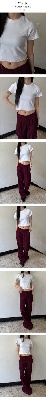 [BASIC ITEM] ベーシックセミクロップTシャツ(4color)