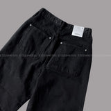 TR2508 ノンスパン切開ワイドブラックジーンズ（S～L）