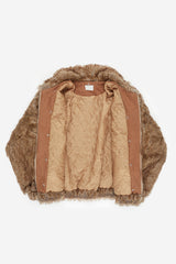 Luna detachable hood loose fur jacket