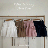 RIBBON SHIRRING SKIRT PANTS