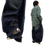 ヴィンテージ ダメージ加工 デニムバルーンパンツ