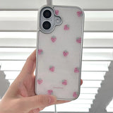 [MADE][Magsafe Glass Bumper Case] Strawberry embroidered knit case pink