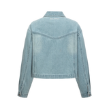 13DE MARZO Denim Frayed Embroidered Jacket