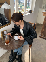 [MADE] Leather Blouson jacket