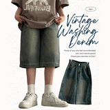 Jendy incision vintage washing capri denim pants
