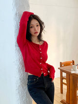 Sunday Pendant Layered Round Knit Cardigan (6color)