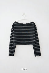 see-through crop stripe tee