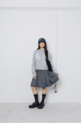 Skull Star Angel Hoodie Zip-up - Grey
