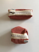 Clam ラウンドポーチ _ コーデュロイワームトマト